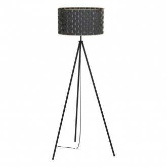 EGLO 99527 | Marasales Eglo álló lámpa 149cm taposókapcsoló 1x E27 sárgaréz, áttetsző fekete