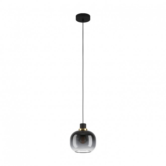 EGLO 99616 | Oilella Eglo függeszték lámpa 1x E27 fekete, sárgaréz, áttetsző fekete