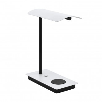 EGLO 99828 | Arenaza Eglo asztali lámpa 32cm fényerőszabályzós érintőkapcsoló szabályozható fényerő, Qi telefon töltő, mobil töltő (vezeték nélküli), elforgatható alkatrészek 1x LED 750lm 3000K fehér, fekete
