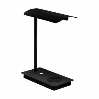 EGLO 99829 | Arenaza Eglo asztali lámpa 32cm fényerőszabályzós érintőkapcsoló szabályozható fényerő, Qi telefon töltő, mobil töltő (vezeték nélküli), elforgatható alkatrészek 1x LED 750lm 3000K fekete