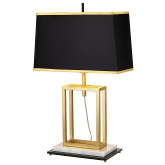 ELSTEAD ATLAS-TL | Atlas-EL Elstead asztali lámpa 72cm kapcsoló 1x E27 súrolt arany, fehér márvány, fekete