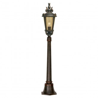 ELSTEAD BT4-M | Baltimore-EL Elstead álló lámpa 117cm kézzel festett 1x E27 IP44 antikolt bronz, borostyán