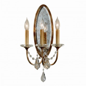 ELSTEAD FE-VALENTINA-W3 | Valentina-EL Elstead falikar lámpa 3x E14 antikolt bronz, tükör, kristály