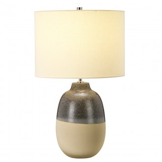 ELSTEAD GRANGE-PARK-TL | Grange-EL Elstead asztali lámpa 61cm kapcsoló 1x E27 barna, krémszín, szatén nikkel