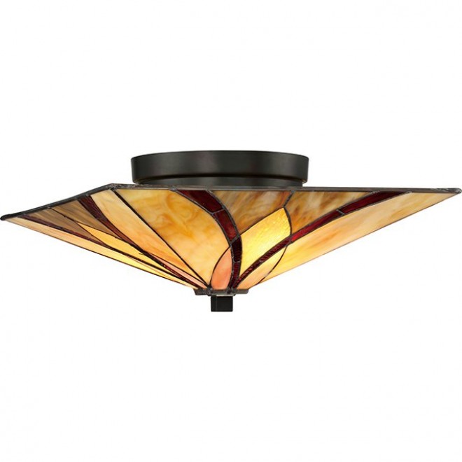 ELSTEAD QZ-ASHEVILLE-F | Asheville Elstead mennyezeti lámpa 2x E27 bronzbarna, többszínű