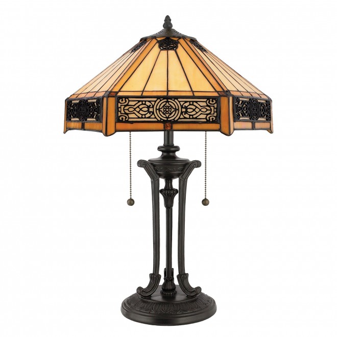 ELSTEAD QZ-INDUS-TL | Indus-EL Elstead asztali lámpa 58,4cm 2x húzókapcsoló 2x E27 bronzbarna, többszínű