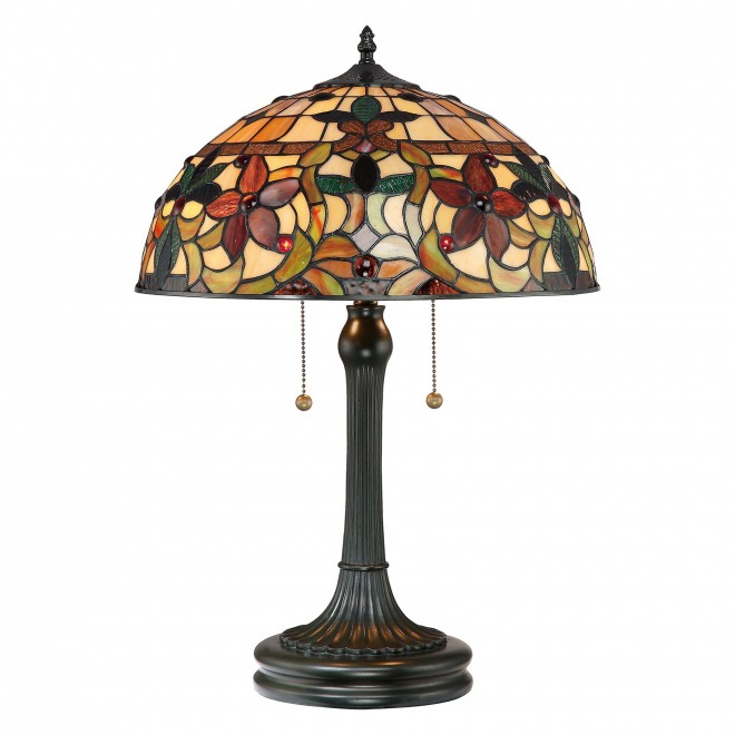 ELSTEAD QZ-KAMI-TL | Kami-EL Elstead asztali lámpa 58,4cm kapcsoló kézzel készült 2x E27 bronzbarna, többszínű