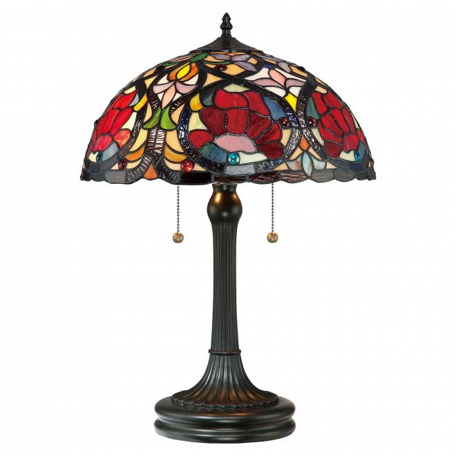ELSTEAD QZ-LARISSA-TL | Larissa-EL Elstead asztali lámpa 58,4cm 2x húzókapcsoló kézzel készült 2x E27 bronzbarna, többszínű