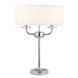 ENDON 60804 | Nixon-EN Endon asztali lámpa 54cm vezeték kapcsoló 2x E14 nikkel, fehér