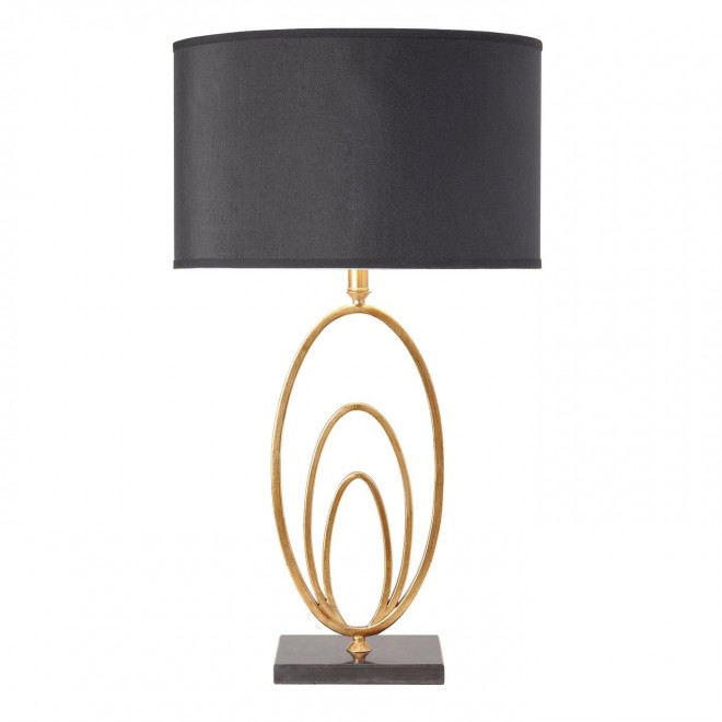 ENDON VILANA-TLGO | Vilana Endon asztali lámpa 78cm vezeték kapcsoló 1x E27 antikolt arany, fekete