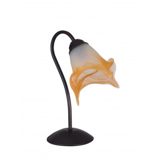 FANEUROPE I-1162/L RUG | LAD-1162 Faneurope asztali lámpa Luce Ambiente Design 29cm kapcsoló kézzel festett 1x E14 rozsdabarna, opál, narancs