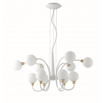 FANEUROPE I-AIDA-S12 | Aida-FE Faneurope csillár lámpa Luce Ambiente Design 12x G9 fehér, matt arany, opál