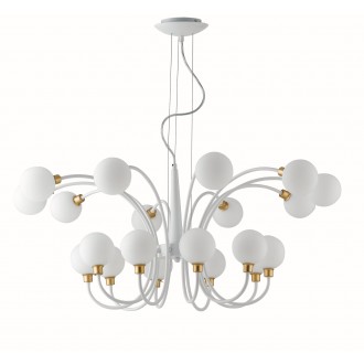 FANEUROPE I-AIDA-S20 | Aida-FE Faneurope csillár lámpa Luce Ambiente Design 20x G9 fehér, matt arany, opál