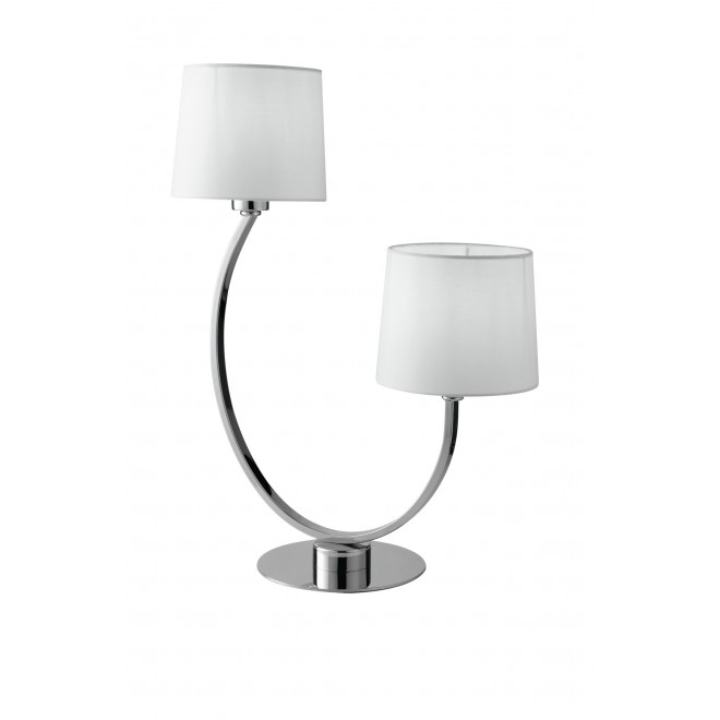 FANEUROPE I-ASTORIA-L2 | Astoria-FE Faneurope asztali lámpa Luce Ambiente Design 58,5cm kapcsoló 2x E27 króm, fehér