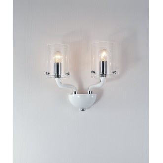 FANEUROPE I-AURORA-AP2 BCO | Aurora-FE Faneurope falikar lámpa Luce Ambiente Design 2x E14 fényes fehér, króm, átlátszó