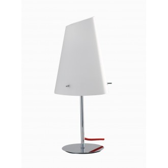 FANEUROPE I-ERMES-L1 | Ermes-FE Faneurope asztali lámpa Luce Ambiente Design 44cm vezeték kapcsoló 1x E27 króm, opál, piros