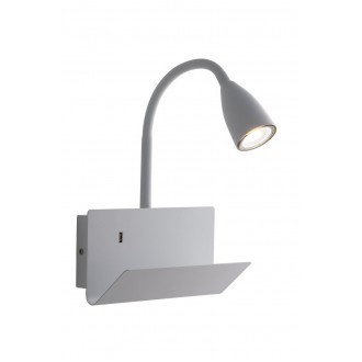 FANEUROPE I-GULP-AP BCO | Gulp Faneurope fali lámpa Luce Ambiente Design kapcsoló flexibilis, USB csatlakozó 1x GU10 fehér