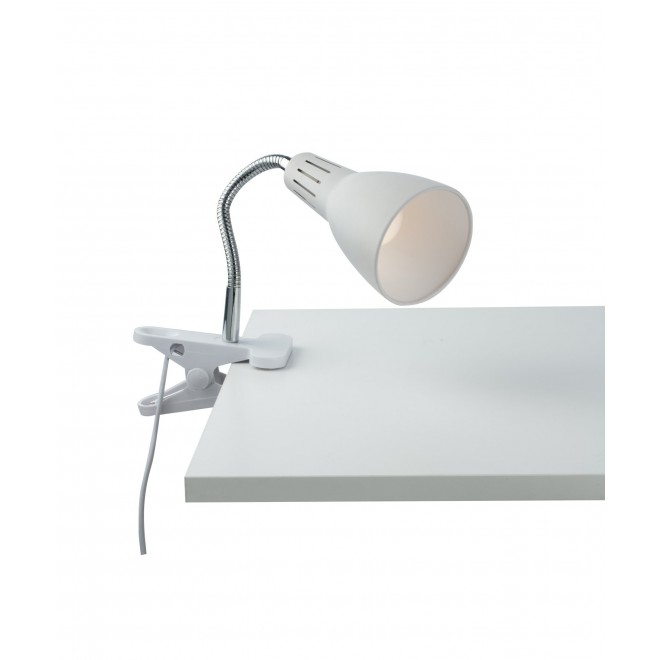 FANEUROPE I-LOGIKO-C BCO | Logiko Faneurope csiptetős lámpa Luce Ambiente Design flexibilis 1x E14 króm, fehér