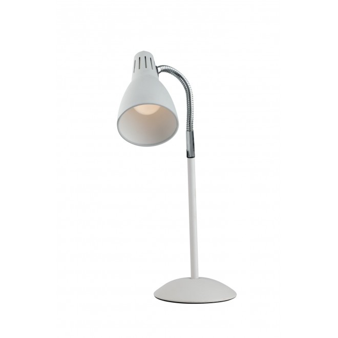 FANEUROPE I-LOGIKO-L BCO | Logiko Faneurope asztali lámpa Luce Ambiente Design 42,5cm kapcsoló flexibilis 1x E14 króm, fehér