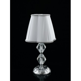 FANEUROPE I-RIFLESSO/L1 | Riflesso-FE Faneurope asztali lámpa Luce Ambiente Design 47cm kapcsoló 1x E14 ezüst, kristály, fehér