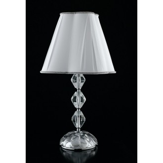 FANEUROPE I-RIFLESSO/LG1 | Riflesso-FE Faneurope asztali lámpa Luce Ambiente Design 65cm kapcsoló 1x E27 ezüst, kristály, fehér
