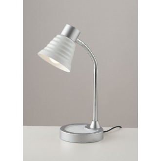 FANEUROPE LDT055LEO-BIANCO | Leonardo-FE Faneurope asztali lámpa Luce Ambiente Design 39cm kapcsoló flexibilis 1x E14 nikkel, fehér