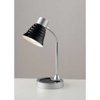 FANEUROPE LDT055LEO-NERO | Leonardo-FE Faneurope asztali lámpa Luce Ambiente Design 39cm kapcsoló flexibilis 1x E14 nikkel, fekete, fehér
