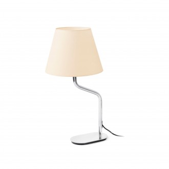 FARO 24008-14 | Eterna-FA Faro asztali lámpa 60cm 1x E27 fényes króm, bézs
