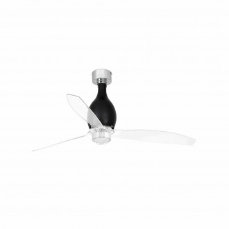 FARO 32026-10 | Minieter-Fan Faro ventilátoros lámpa mennyezeti 1x LED 709lm 3000K fényes fekete, opál