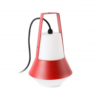 FARO 71564 | Cat-FA Faro asztali lámpa 32cm 1x E27 IP54 piros, matt fehér