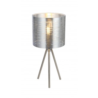 GLOBO 15343T | Murcia-GL Globo asztali lámpa 35cm kapcsoló 1x E14 matt nikkel, ezüst