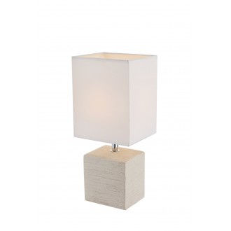 GLOBO 21675 | Geri Globo asztali lámpa 29cm kapcsoló 1x E14 króm, bézs, fehér