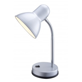 GLOBO 2487 | Basic-I Globo asztali lámpa kapcsoló flexibilis 1x E27 alumínium, ezüst