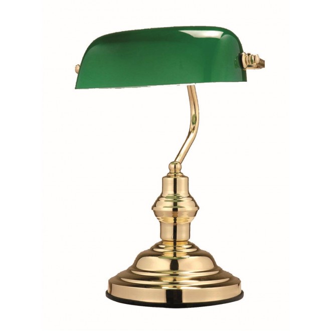 GLOBO 2491 | Antique Globo asztali lámpa 36cm kapcsoló 1x E27 arany, zöld