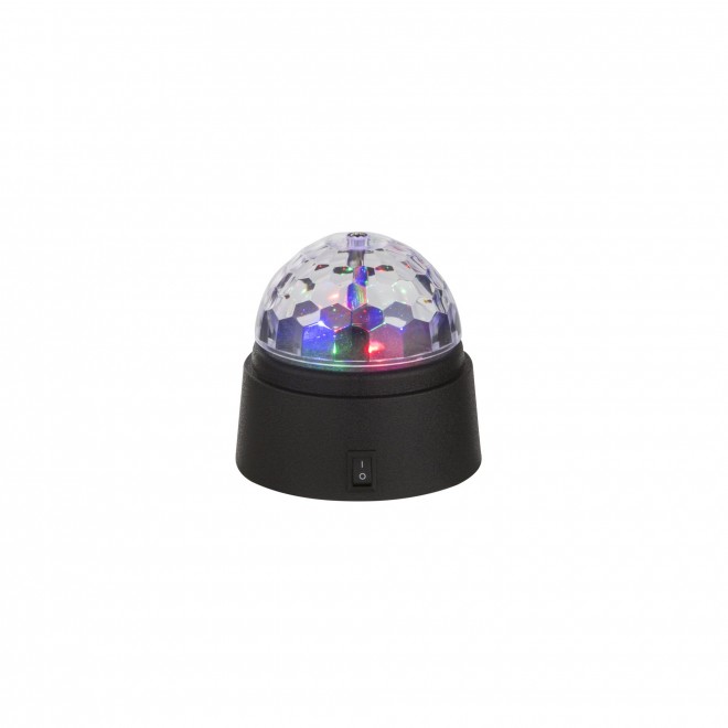 GLOBO 28014 | Disco Globo asztali lámpa 9cm kapcsoló 6x LED fekete, többszínű