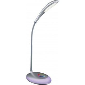 GLOBO 58265 | Minea Globo asztali lámpa fényerőszabályzós érintőkapcsoló szabályozható fényerő, színváltós, flexibilis, USB csatlakozó 1x LED 230lm + 1x LED 5000K króm, fehér