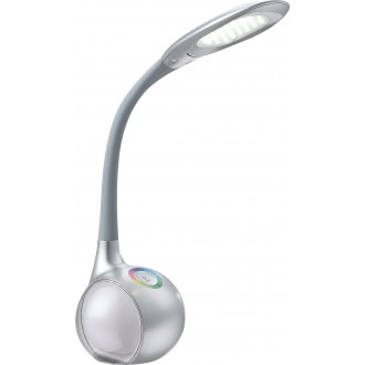 GLOBO 58279 | Tarron Globo asztali lámpa fényerőszabályzós érintőkapcsoló flexibilis, szabályozható fényerő, színváltós 1x LED 280lm + 2x LED 5500K ezüst