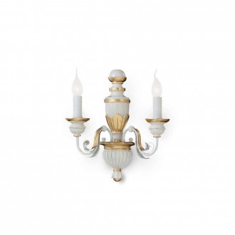 IDEAL LUX 012902 | Firenze-IL Ideal Lux falikar lámpa - FIRENZE AP2 BIANCO ANTICO - 2x E14 arany, antikolt fehér