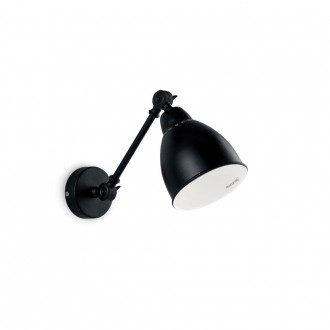 IDEAL LUX 027852 | Newton-IL Ideal Lux falikar lámpa - NEWTON AP1 NERO - elforgatható alkatrészek 1x E27 fekete, fehér