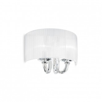 IDEAL LUX 035864 | Swan-IL Ideal Lux falikar lámpa - SWAN AP2 BIANCO - 2x E14 átlátszó, fehér, króm
