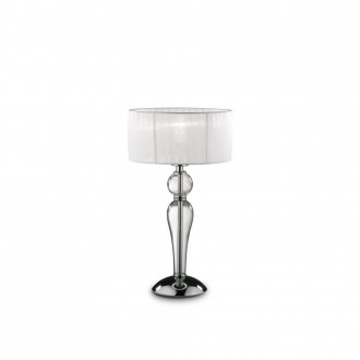 IDEAL LUX 051406 | Duchessa Ideal Lux asztali lámpa - DUCHESSA TL1 SMALL - 49cm kapcsoló 1x E27 króm, átlátszó, fehér