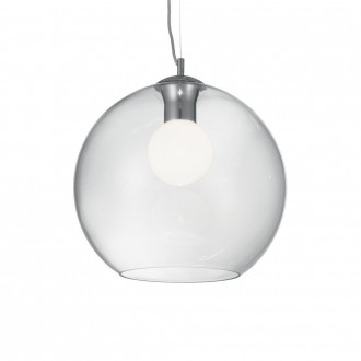 IDEAL LUX 052816 | Nemo-IL Ideal Lux függeszték lámpa - NEMO SP1 D40 TRASPARENTE - 1x E27 króm, átlátszó