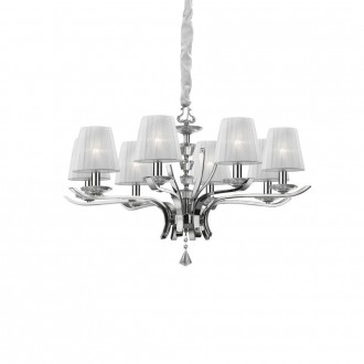 IDEAL LUX 059242 | Pegaso Ideal Lux csillár lámpa - PEGASO SP8 BIANCO - 8x E14 króm, fehér, átlátszó