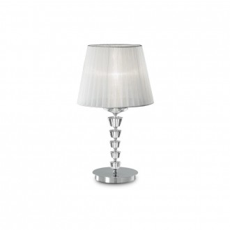 IDEAL LUX 059259 | Pegaso Ideal Lux asztali lámpa - PEGASO TL1 BIG BIANCO - 55cm kapcsoló 1x E27 króm, fehér, átlátszó