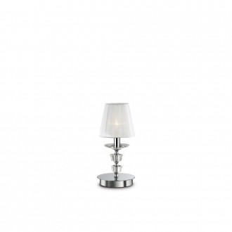 IDEAL LUX 059266 | Pegaso Ideal Lux asztali lámpa - PEGASO TL1 SMALL BIANCO - 30cm kapcsoló 1x E14 króm, fehér, átlátszó