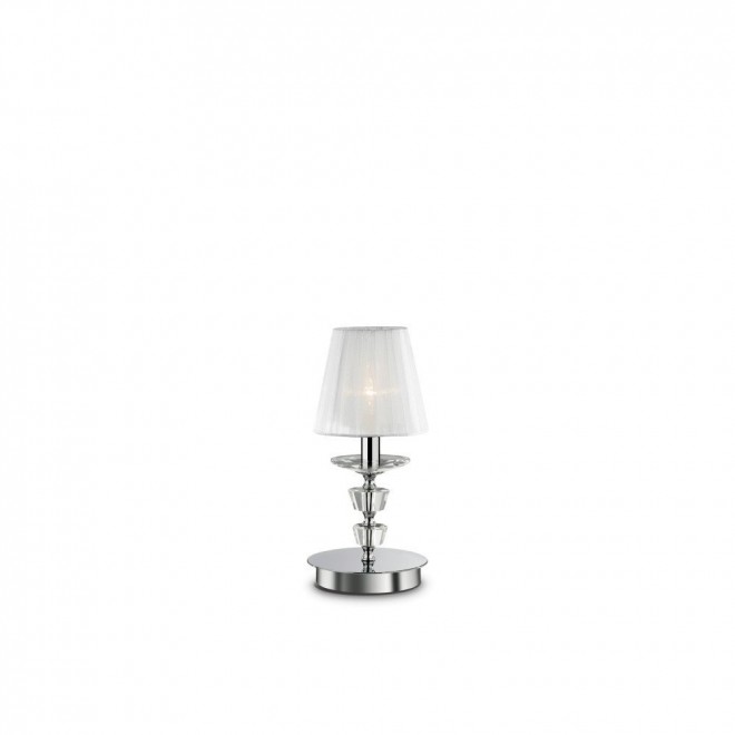 IDEAL LUX 059266 | Pegaso Ideal Lux asztali lámpa - PEGASO TL1 SMALL BIANCO - 30cm kapcsoló 1x E14 króm, fehér, átlátszó