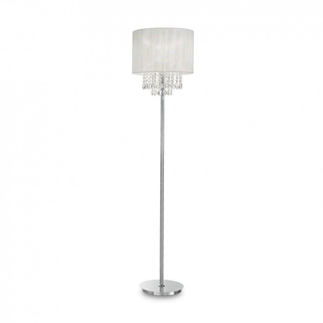 IDEAL LUX 068275 | Opera-IL Ideal Lux álló lámpa - OPERA PT1 - 163cm kapcsoló 1x E27 króm, fehér, átlátszó
