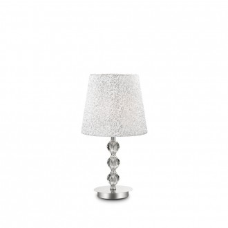 IDEAL LUX 073422 | Le-Roy Ideal Lux asztali lámpa - LE ROY TL1 MEDIUM - 46,5cm kapcsoló 1x E27 króm, átlátszó, fehér