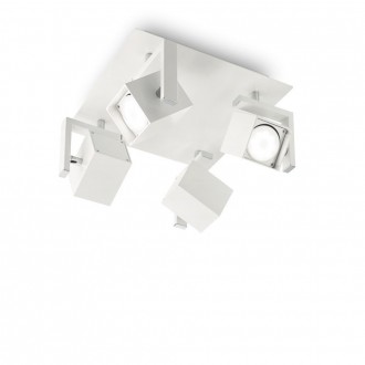 IDEAL LUX 073583 | Mouse Ideal Lux spot lámpa - MOUSE PL4 BIANCO - elforgatható alkatrészek 4x GU10 matt fehér, króm