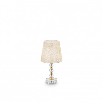 IDEAL LUX 077741 | Queen-IL Ideal Lux asztali lámpa - QUEEN TL1 MEDIUM - 46,5cm kapcsoló 1x E27 arany, átlátszó, fehér